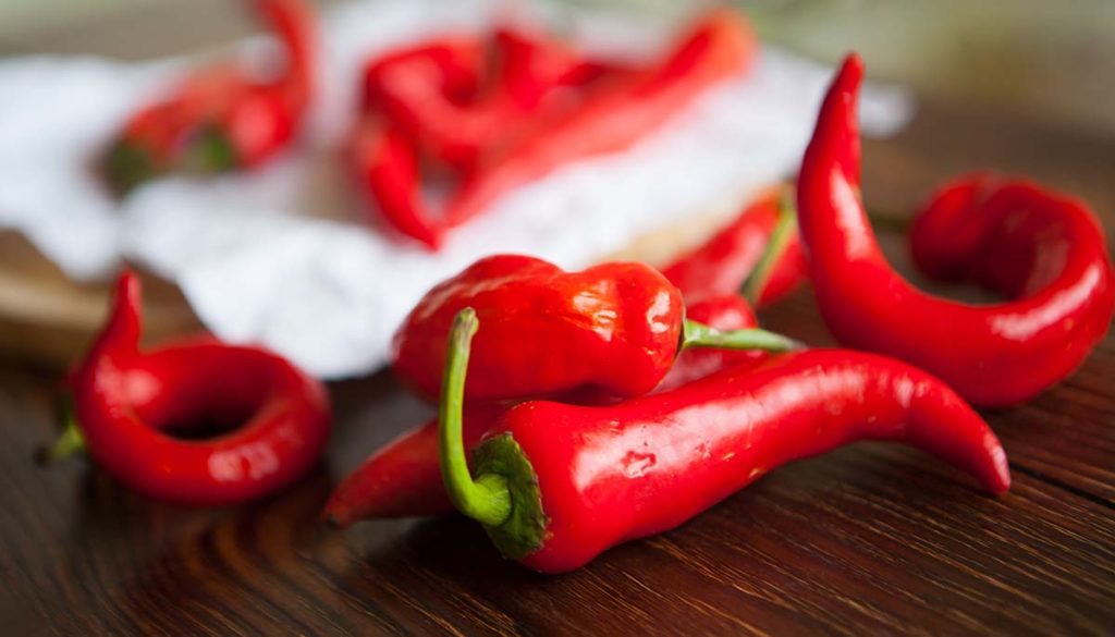 a group of mexican red chili peppers