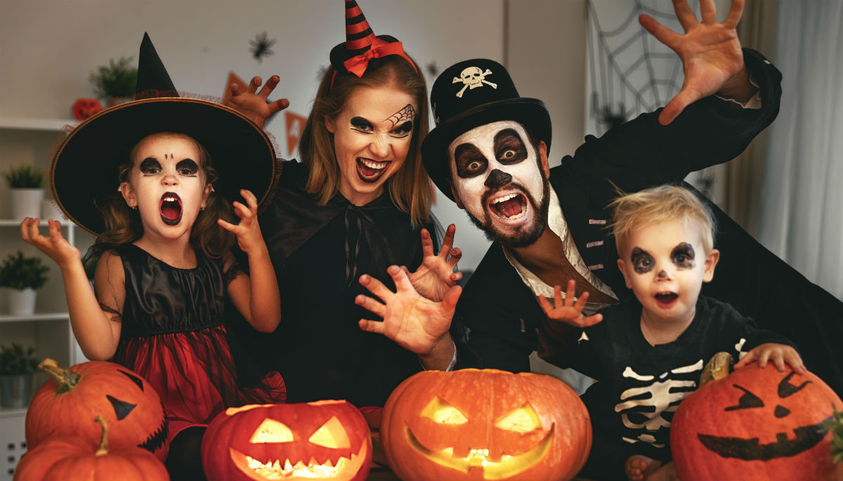 family on Halloween