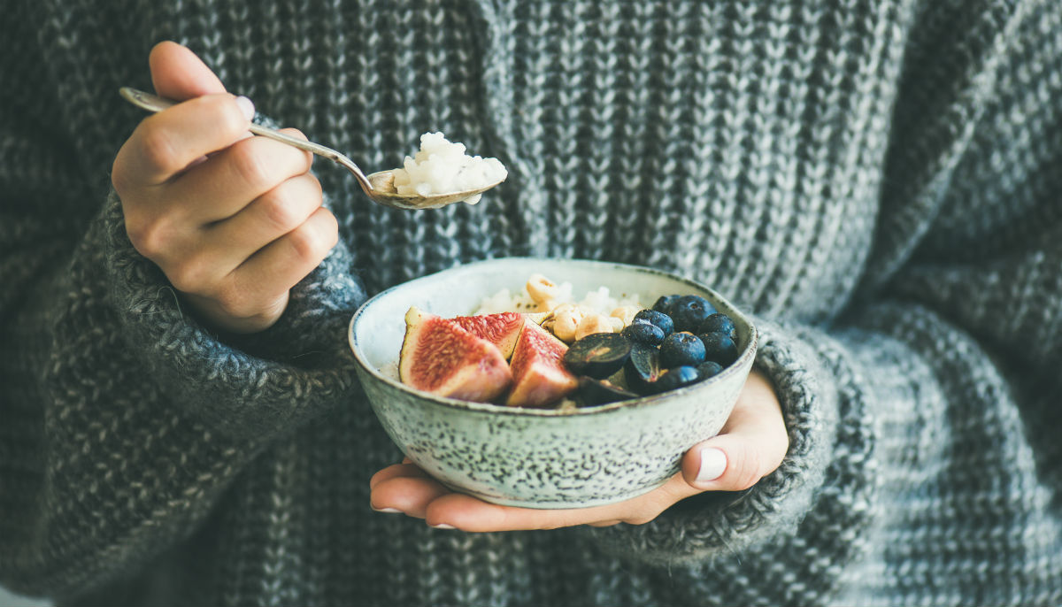 woman eating oatmeal